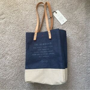 NWT Apolis Tote Market Bag with Genuinee Leather Handles